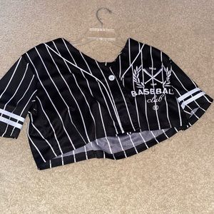 Cropped baseball club jersey